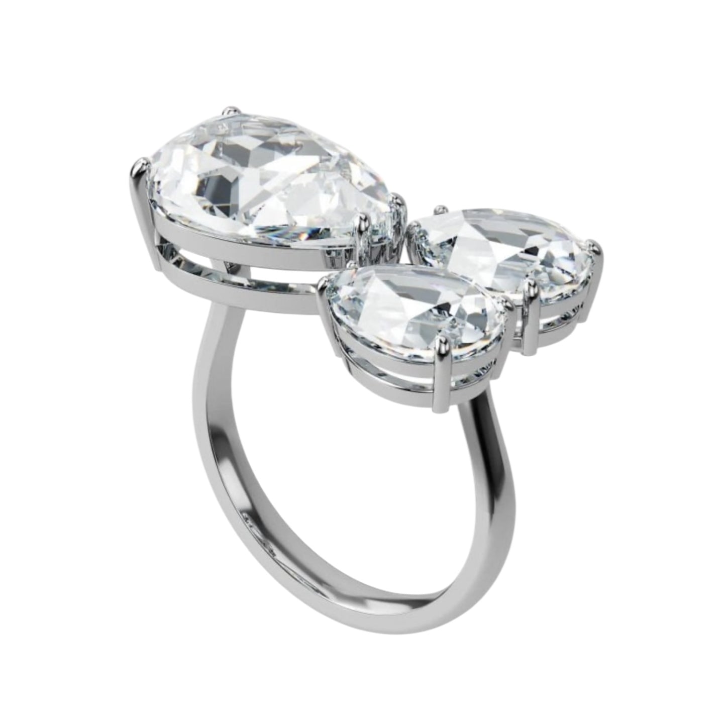 Swarovski Millenia Cocktail Ring with Pear Cut Crystals - Size 52