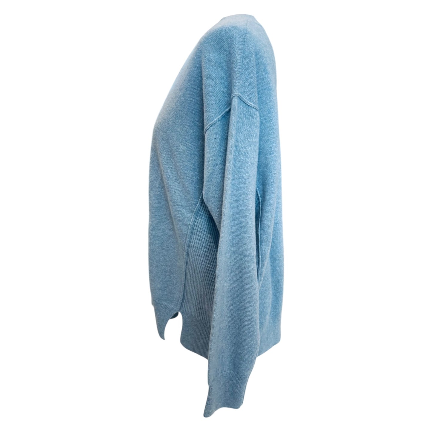 Repeat Blue 'Water' Deep V-neck Cashmere Sweater - 12/14