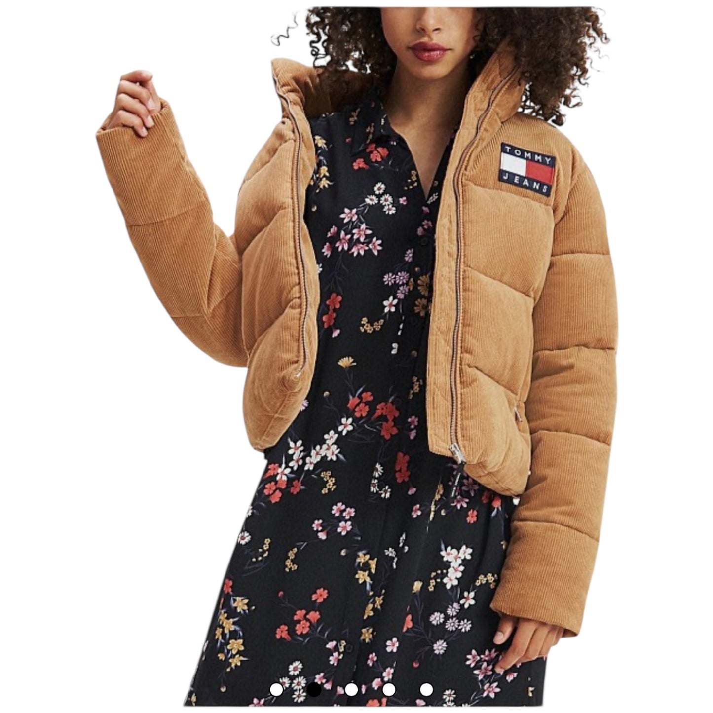 Tommy Jeans Camel Corduroy Puffer Jacket - 8/10