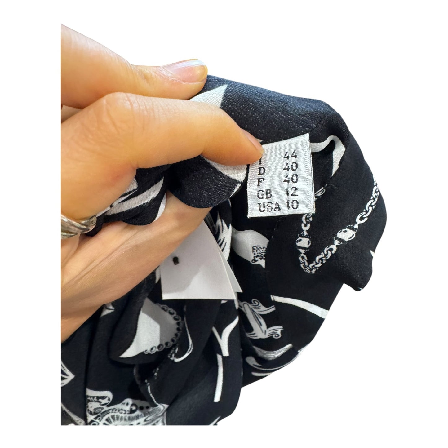 Boutique Moschino Black Tie Neck Silk Top - 14/16