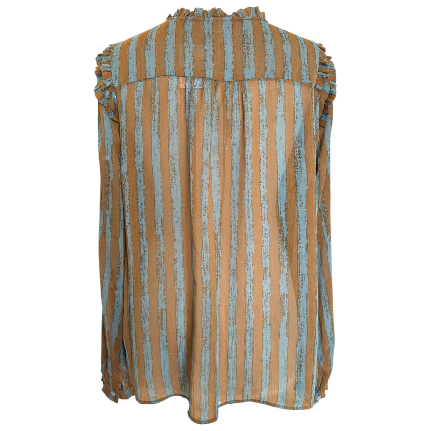 Coster Tan and Blue Stripe Chiffon Blouse - 14