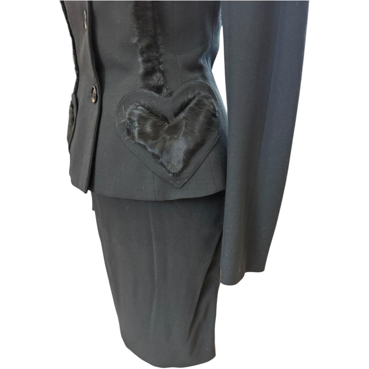 Christian Dior Black Heart Skirt Suit - 8