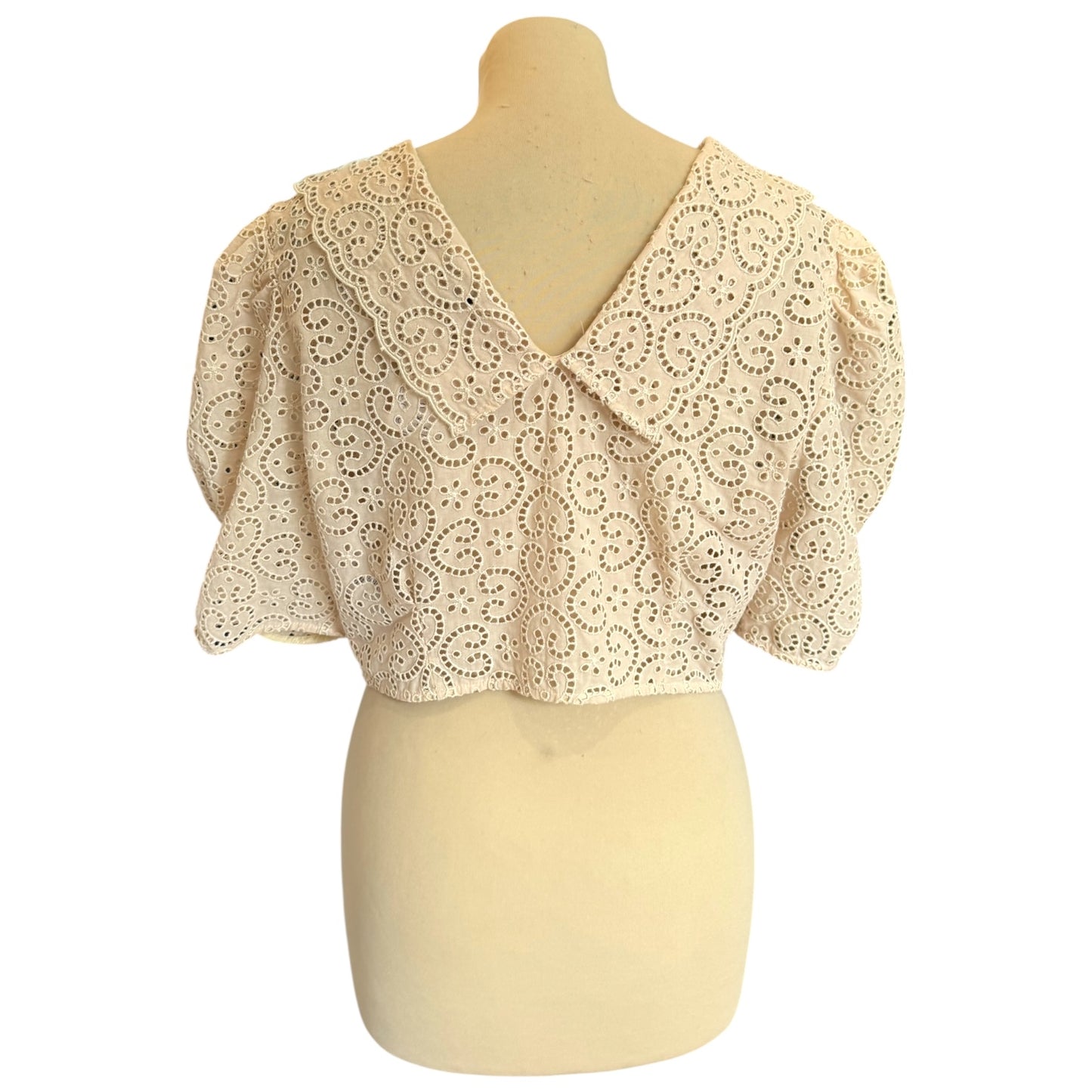 Sandro Cropped Broderie Anglaise Shirt - 10