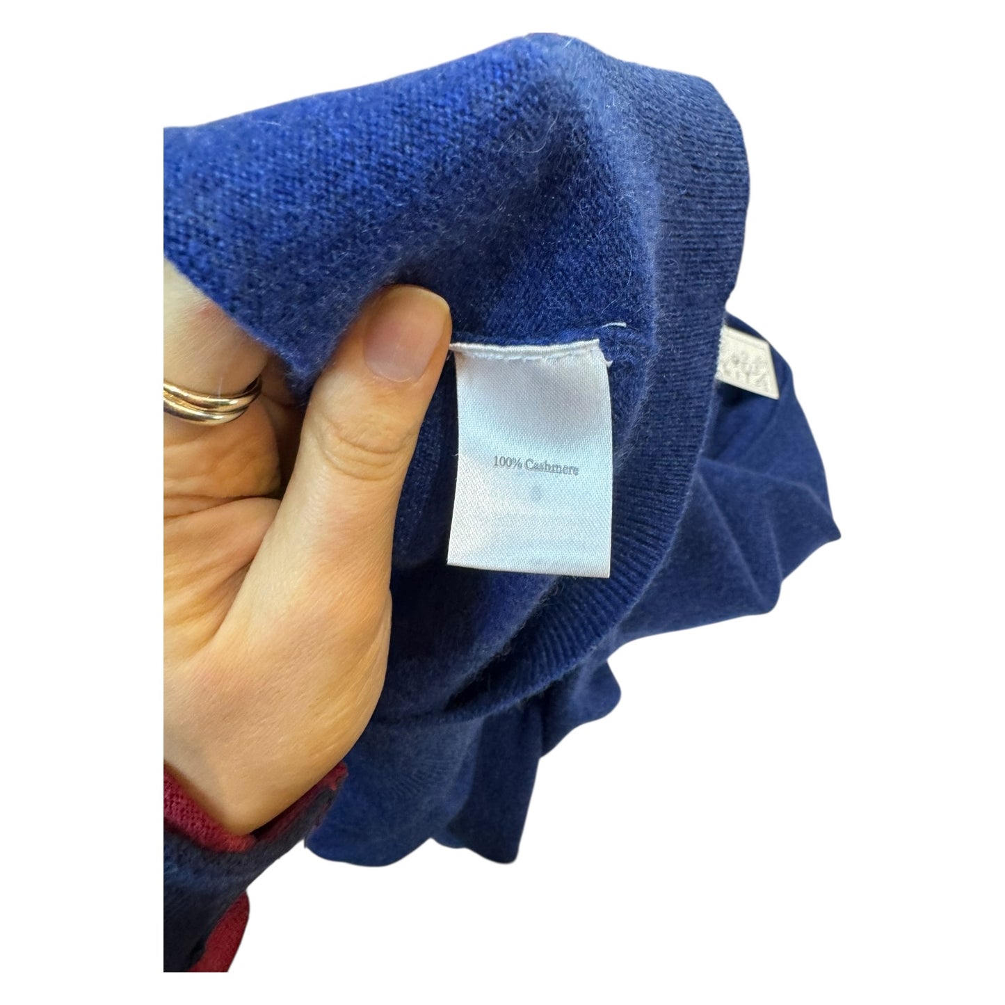 N. Peal Blue Cashmere V Neck Sweater - 10