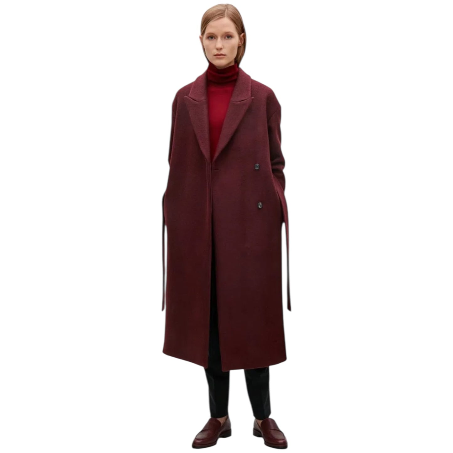 COS Maroon Wool Coat - 10