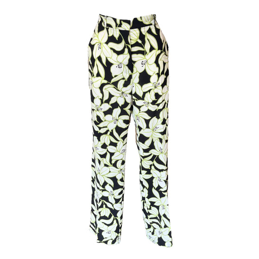 Max Mara Black and Lime Trousers - 14