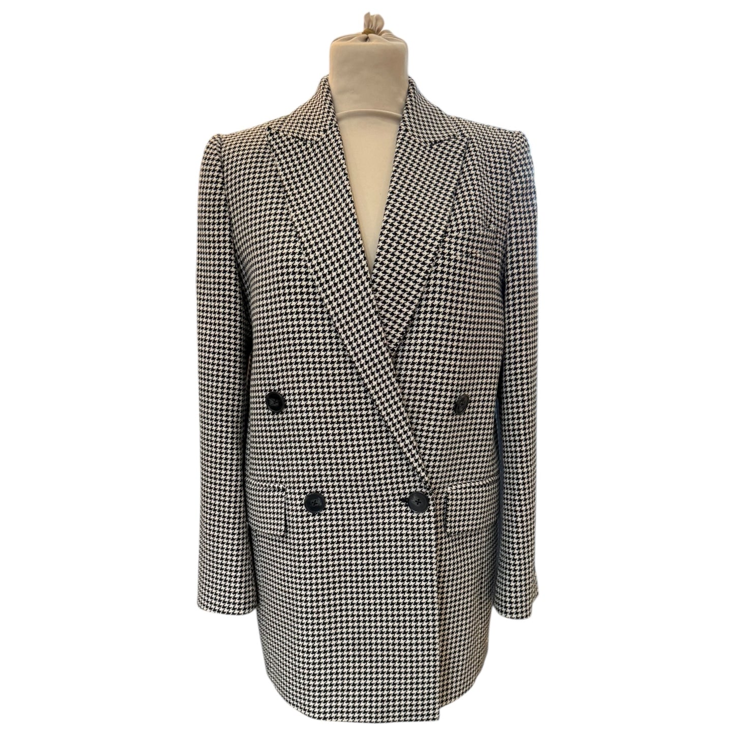 Part Two SonjaPW Black and Cream Houndstooth Blazer - 8