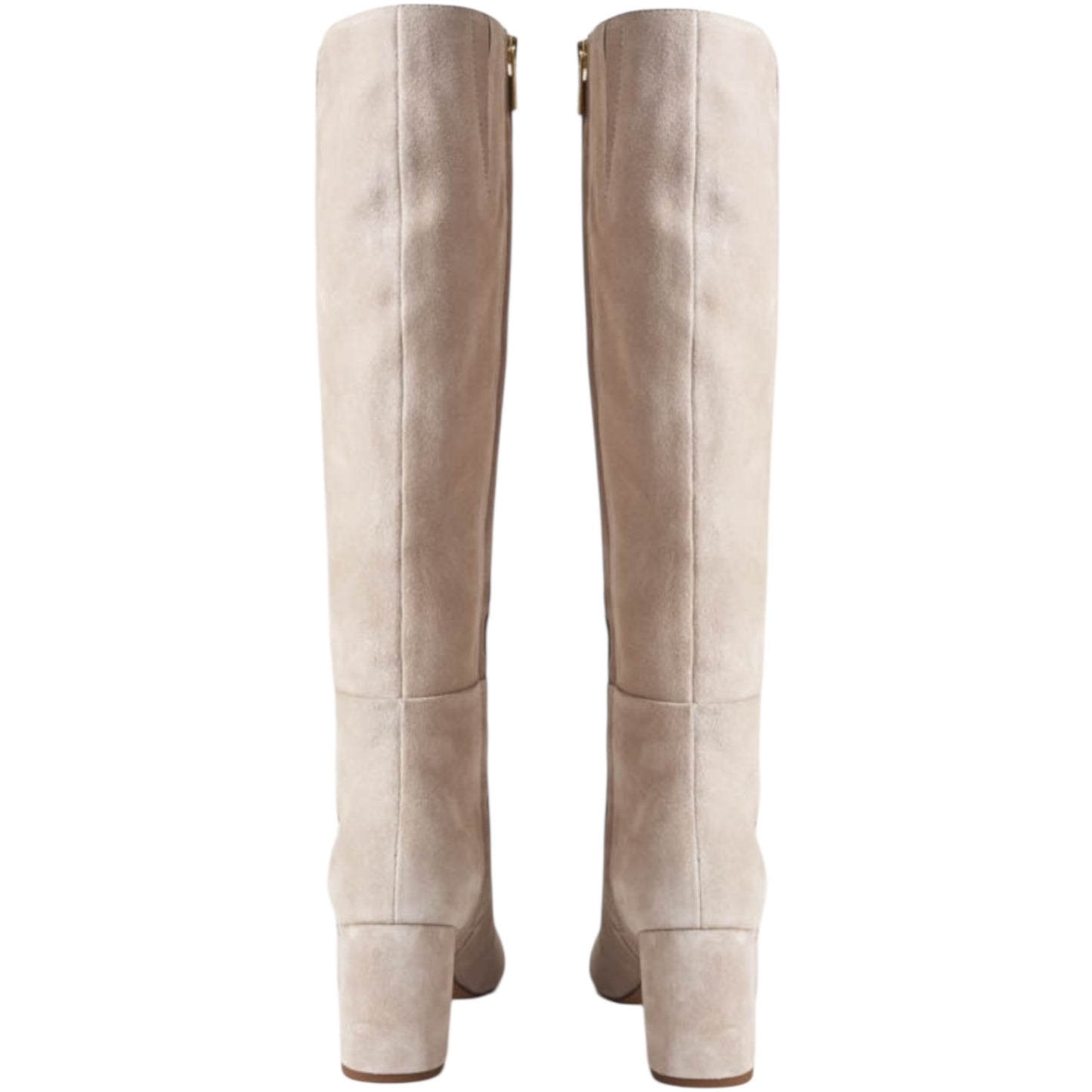 Sosandar Stone Suede Block Heel Knee High Boot - 5 - NEW