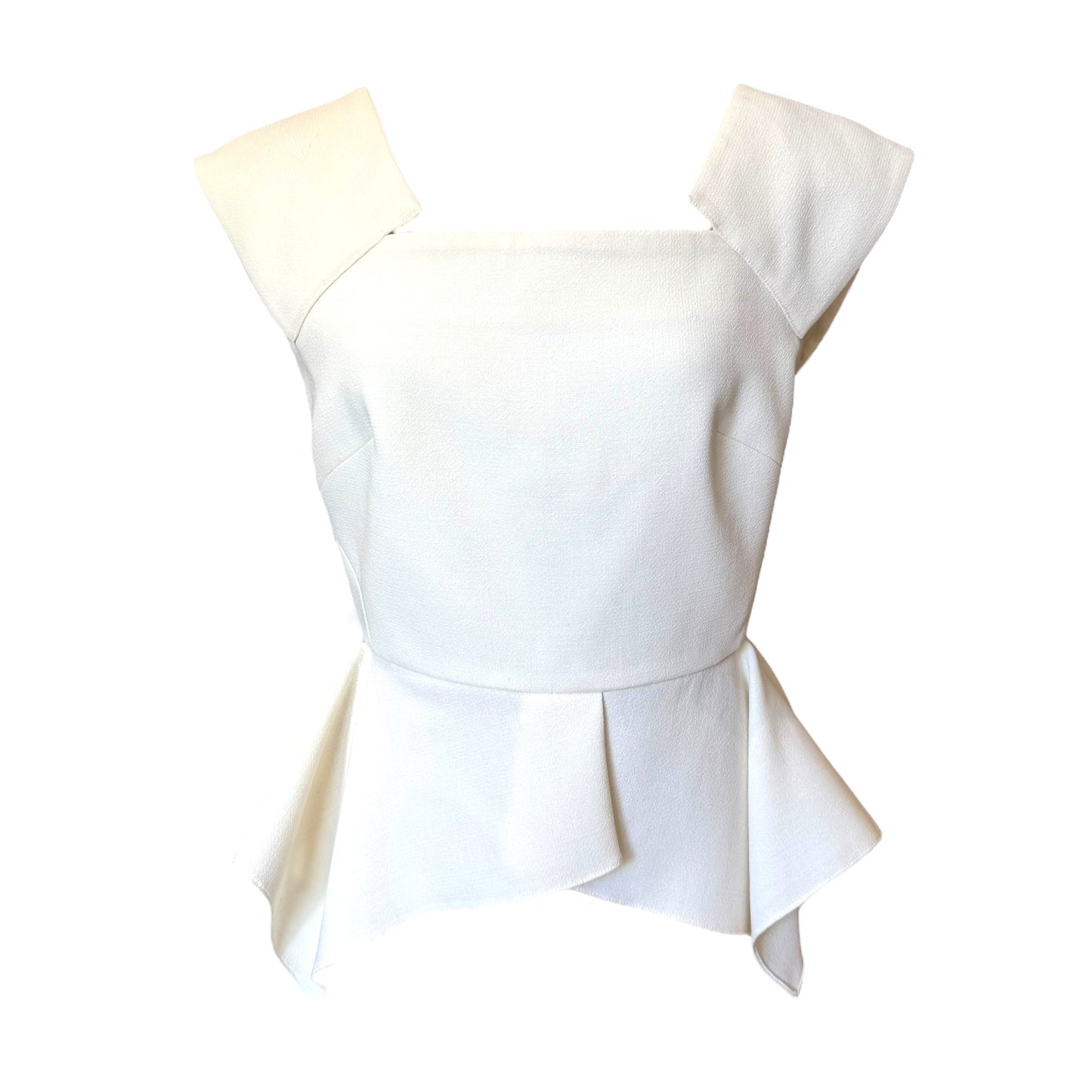 Roland Mouret Cream Peplum Top - 12/14