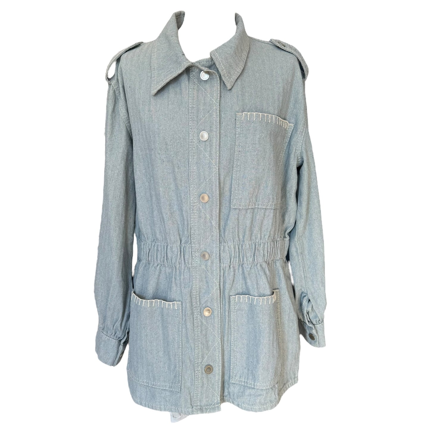 Seventy + Mochi Herringbone Denim Jacket - 12