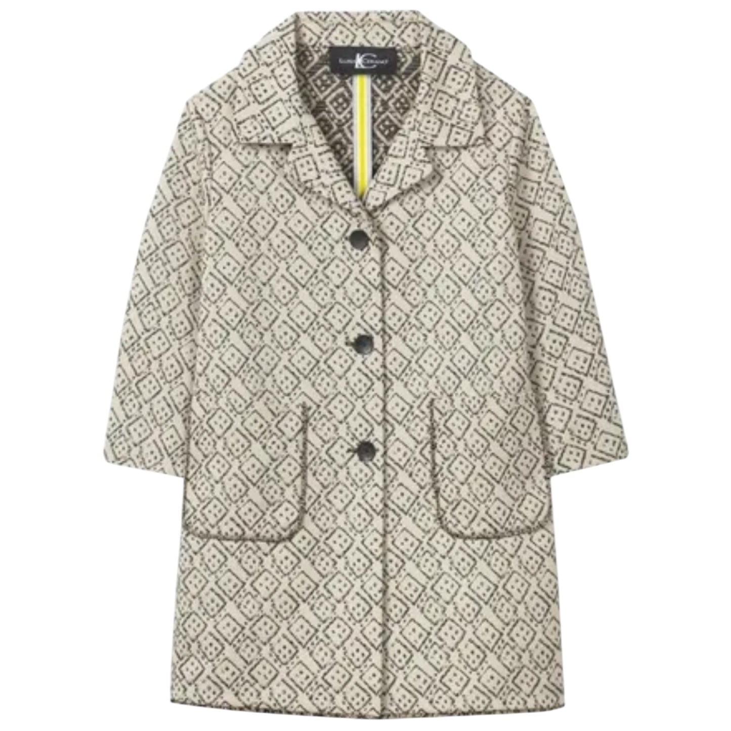 Luisa Cerano Jacquard Dice Print Coat - 12