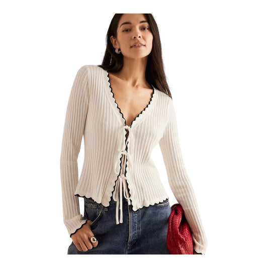 Anthropologie Cream and Black Cardigan - 8/10