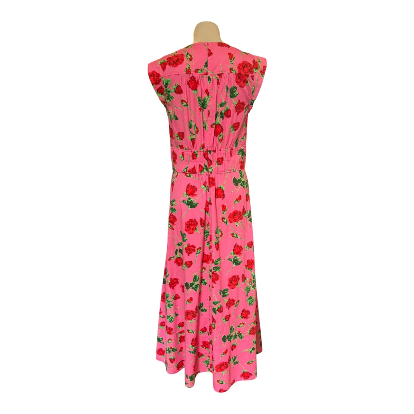 Me + Em Pink Cotton Rose Print Maxi Dress - 10