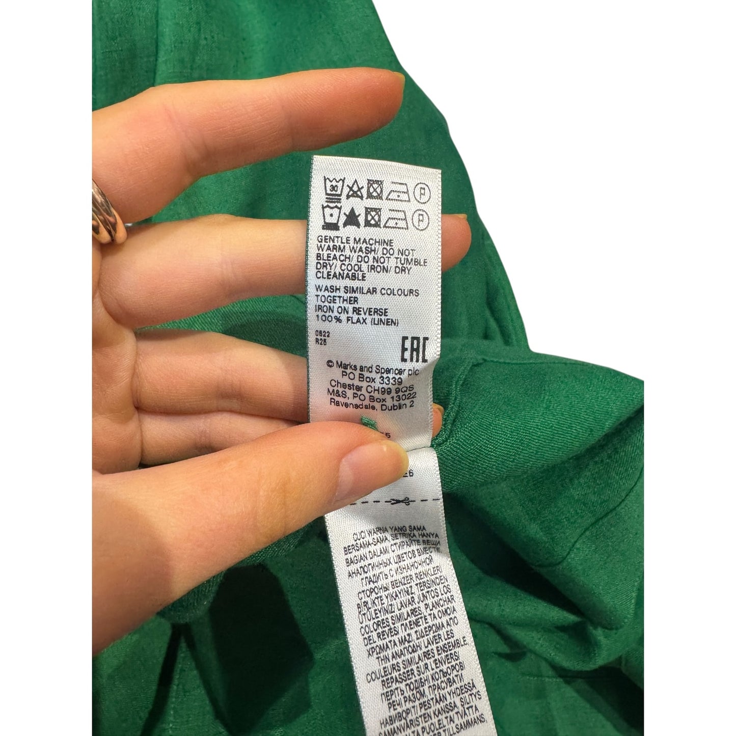 Jaeger Green Linen Midi Shirt Dress - 14