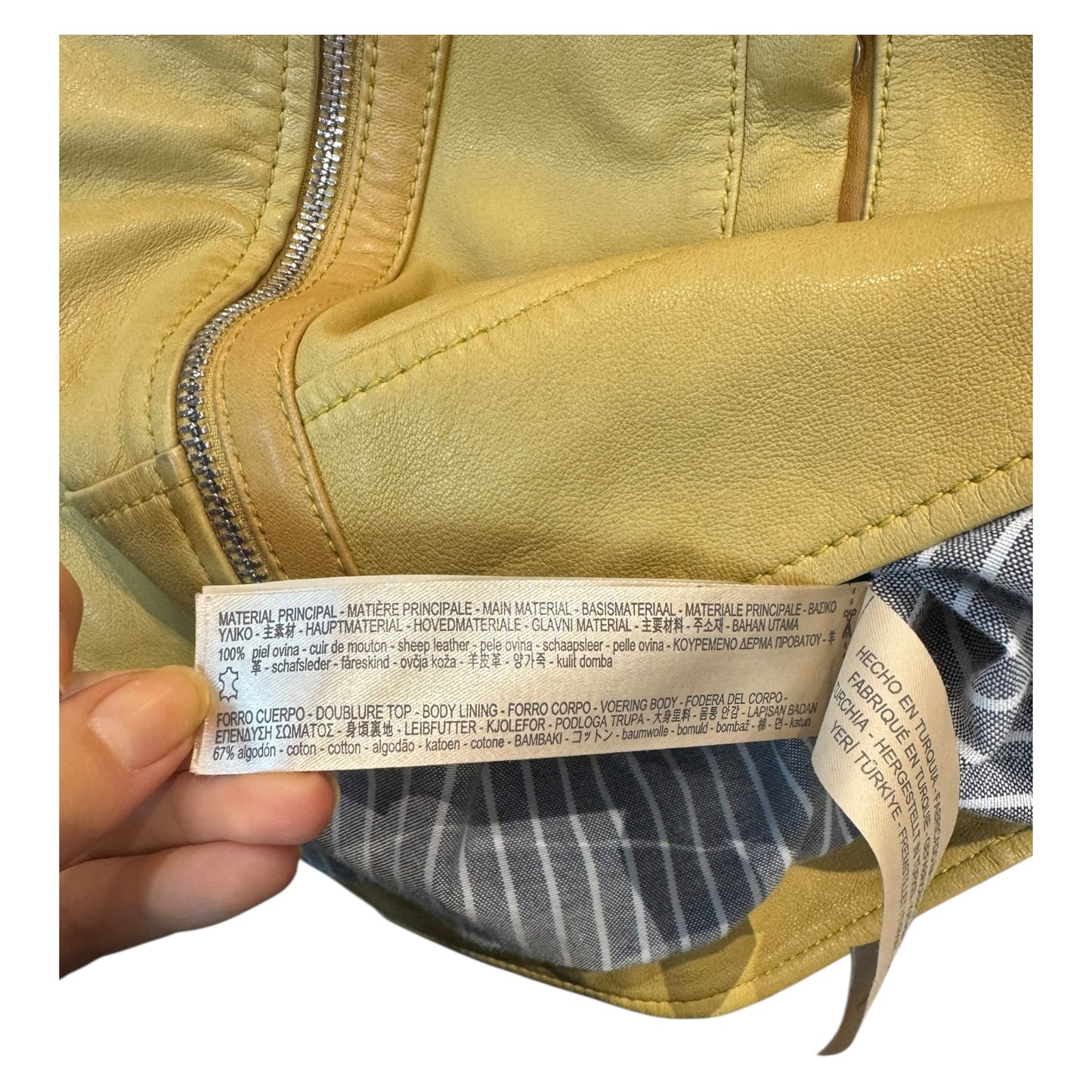 Massimo Dutti Butter Yellow Leather Jacket - 12