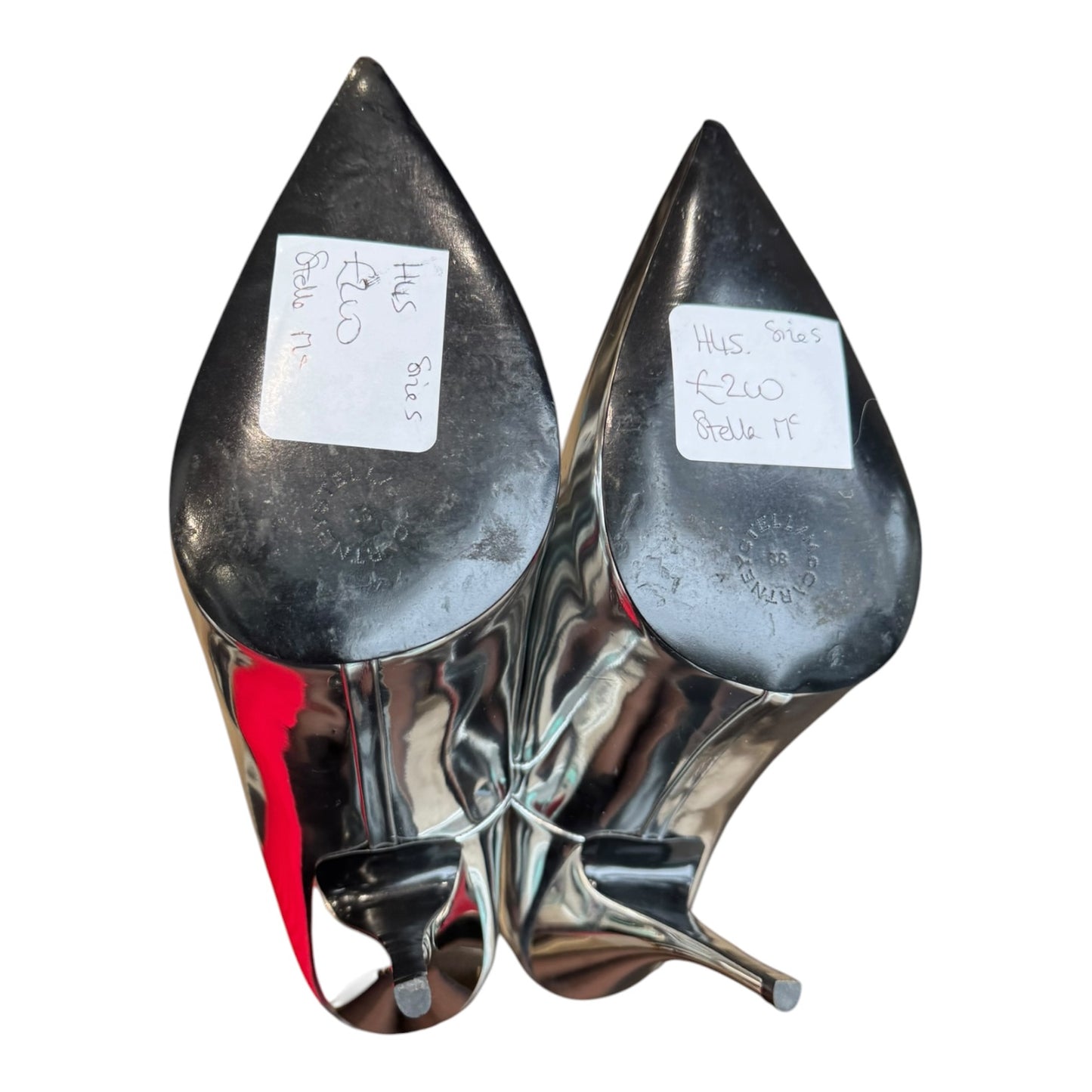 Stella McCartney Silver Metallic Indium Hackney Heels - 38/5