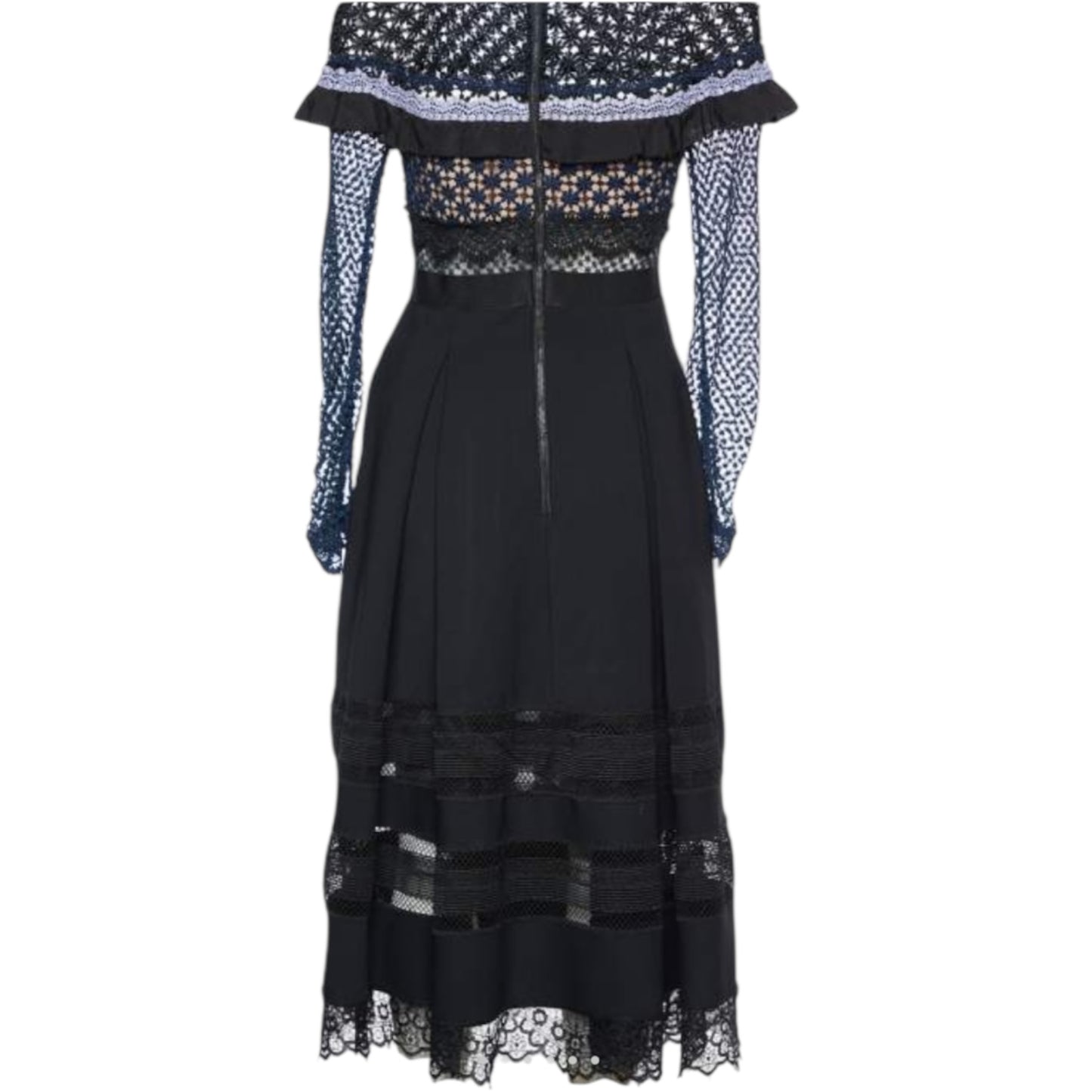 Self Portrait Bellis Lace Trim Midi Dress - 8