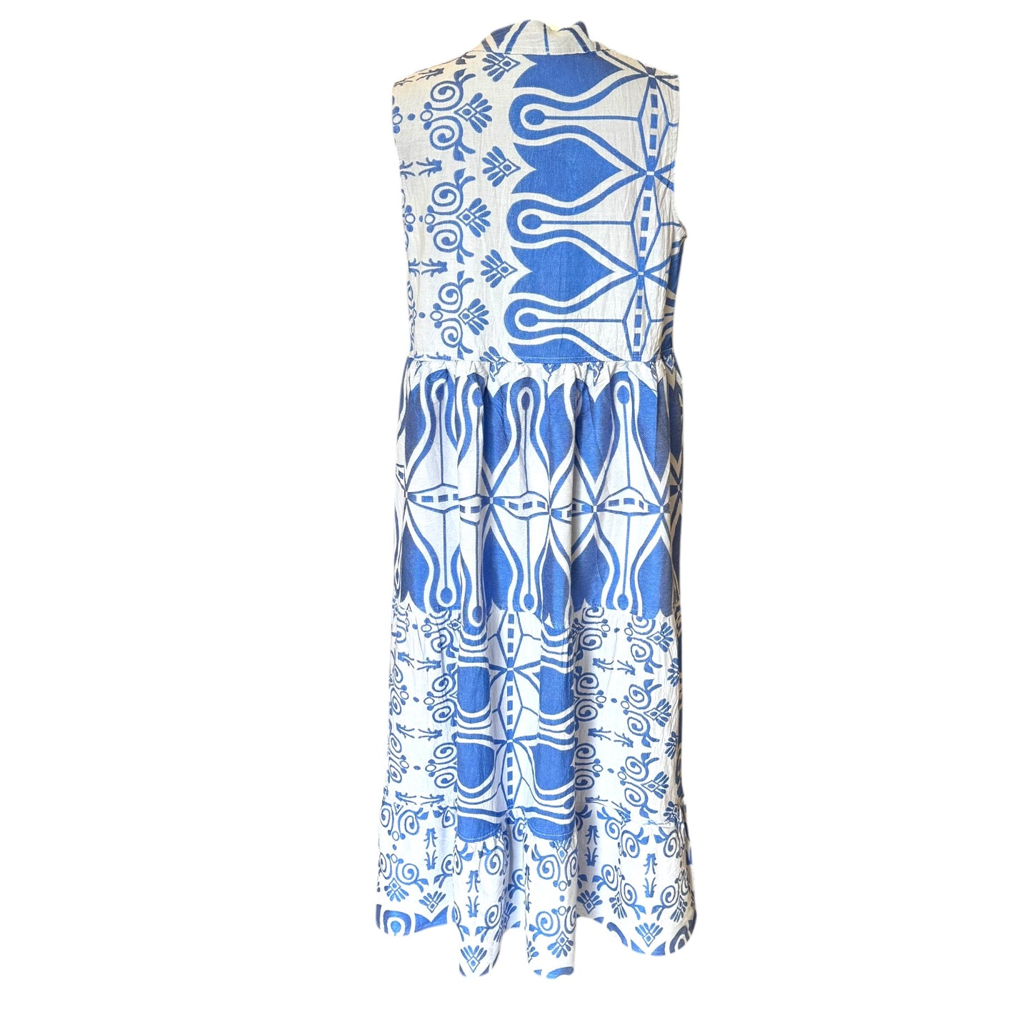 Kamba Pure Cotton Blue and White Dress - One Size