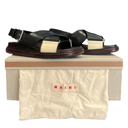 Marni Black and Cream Sandals - 4
