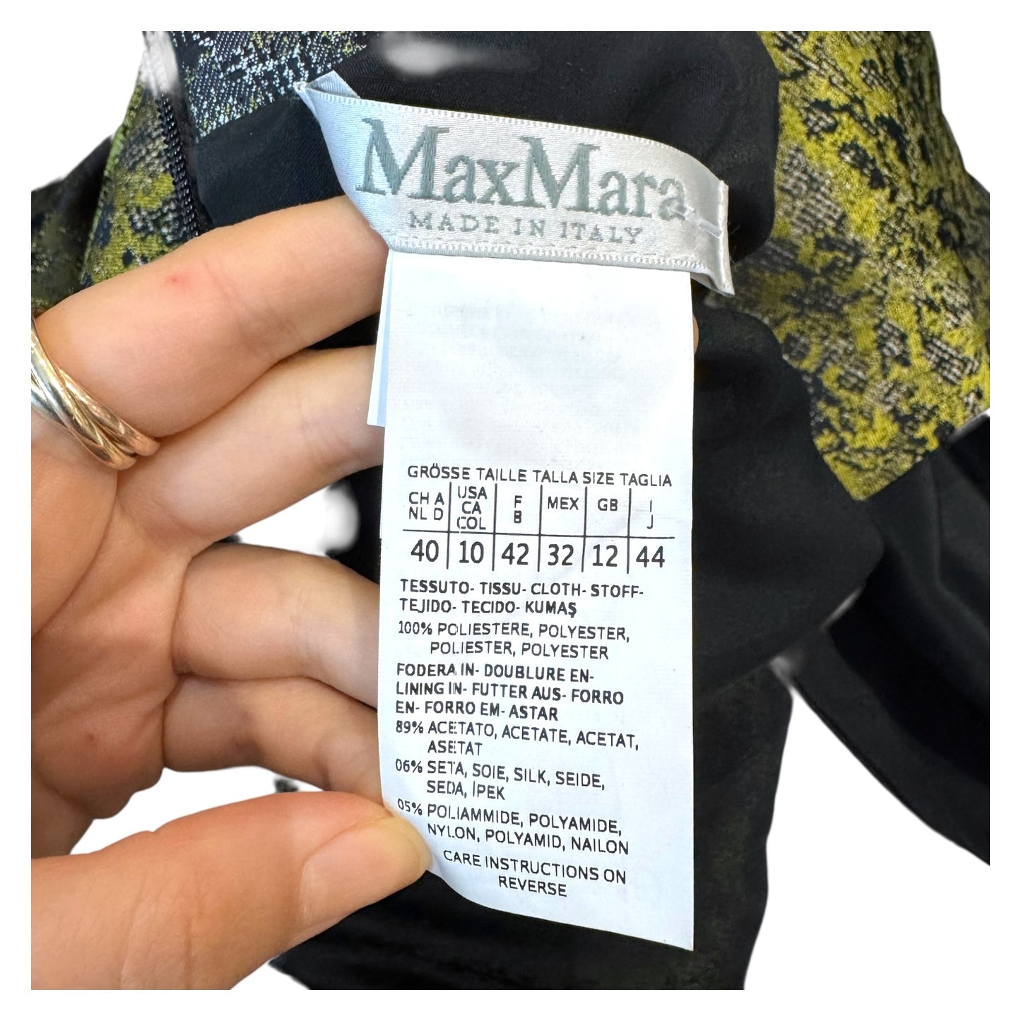 Max Mara Black and Yellow Pencil Dress - 12
