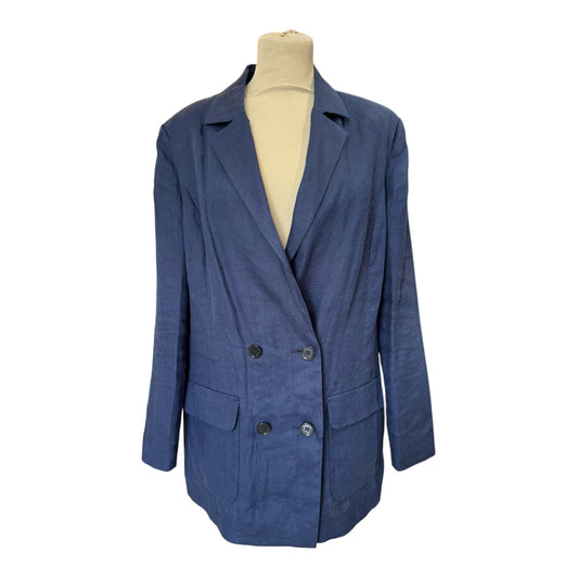 Trussardi Navy Linen Blazer - 12