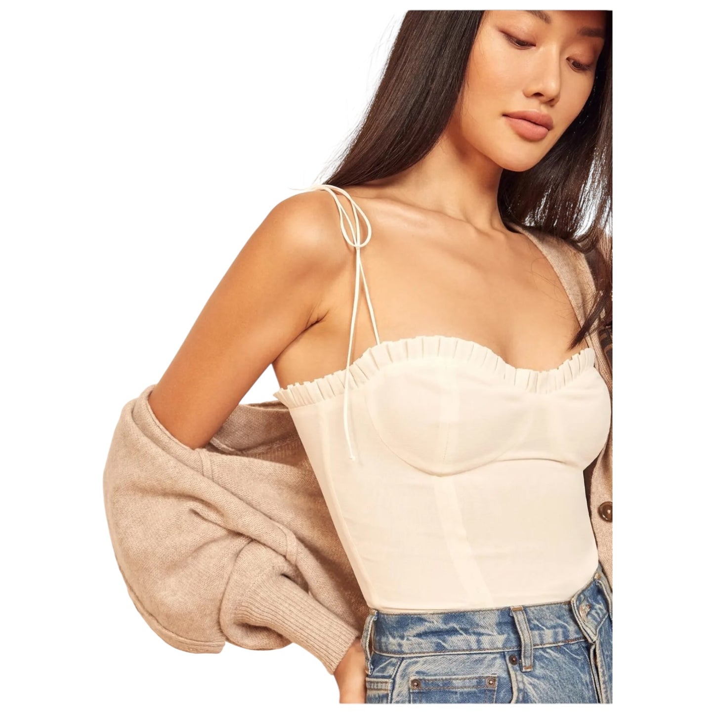 Reformation White Novena Top - 10 - NEW