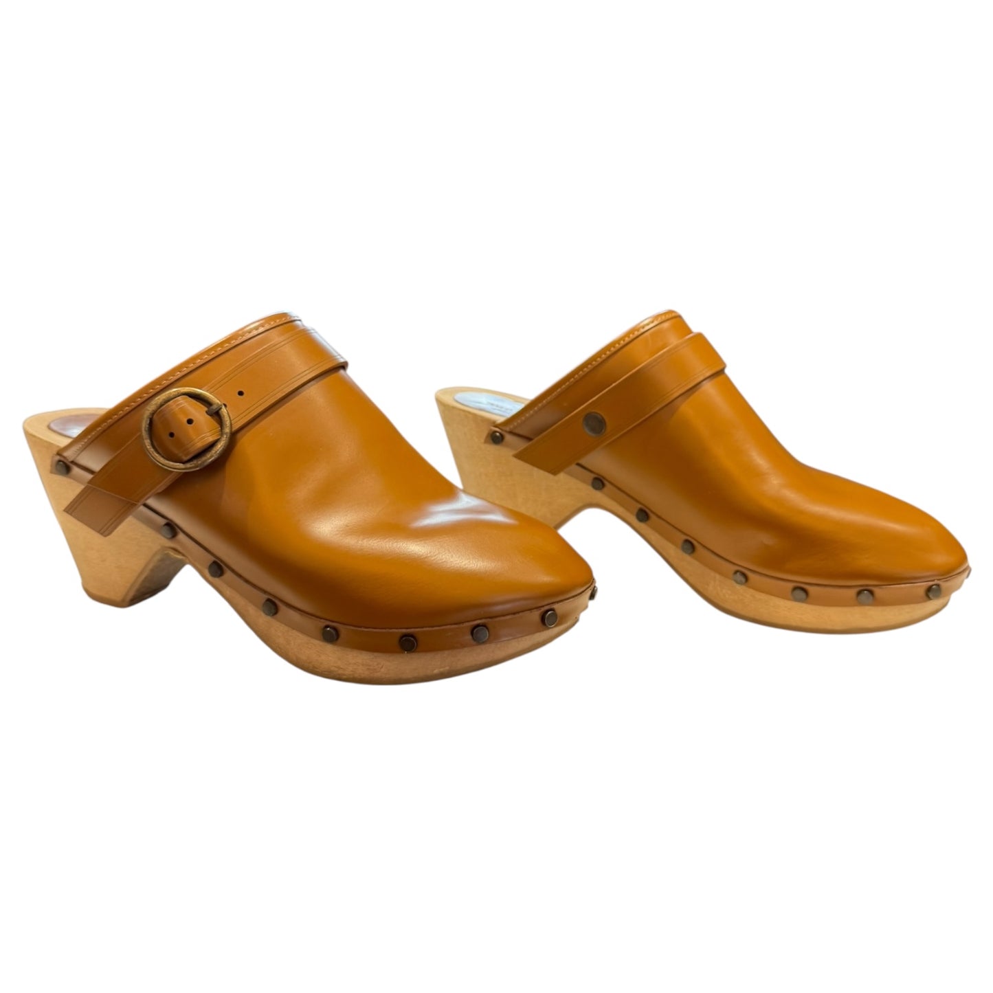 Isabel Marant Titya Leather Clogs in Camel - 40 / 7