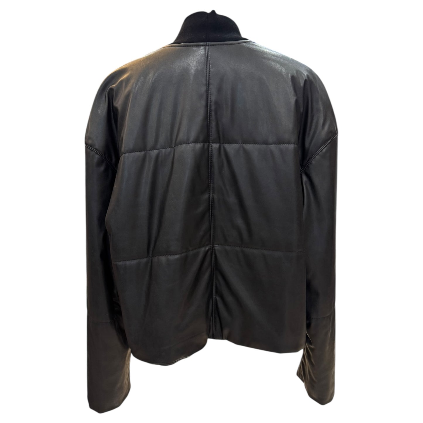 Marc Cain Black Pleather Bomber Jacket - 14