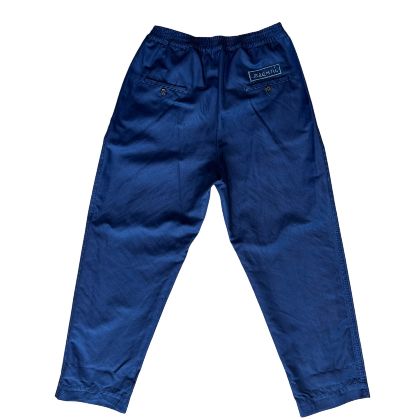 Marni Navy Linen Blend Trousers - 8/10