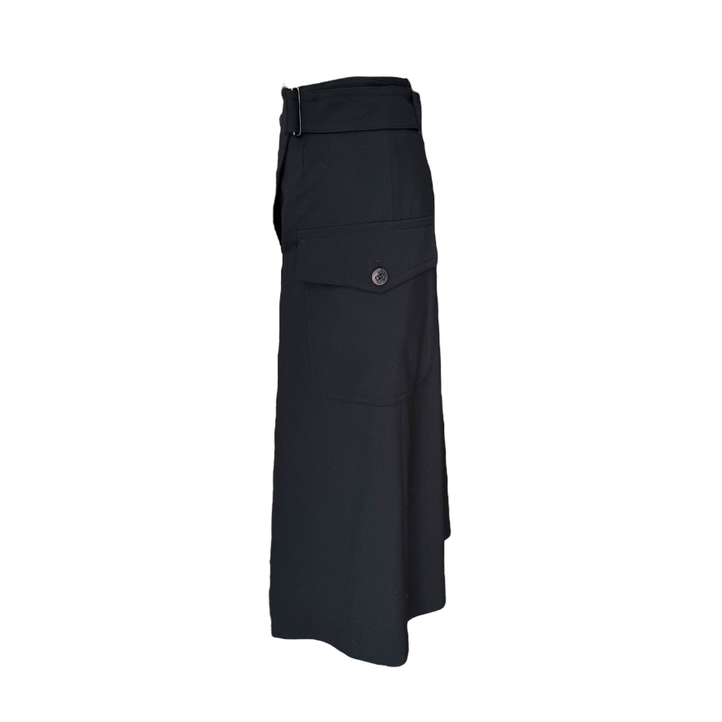 Weekend Max Mara Black Wrap Cargo Midi Skirt - 8