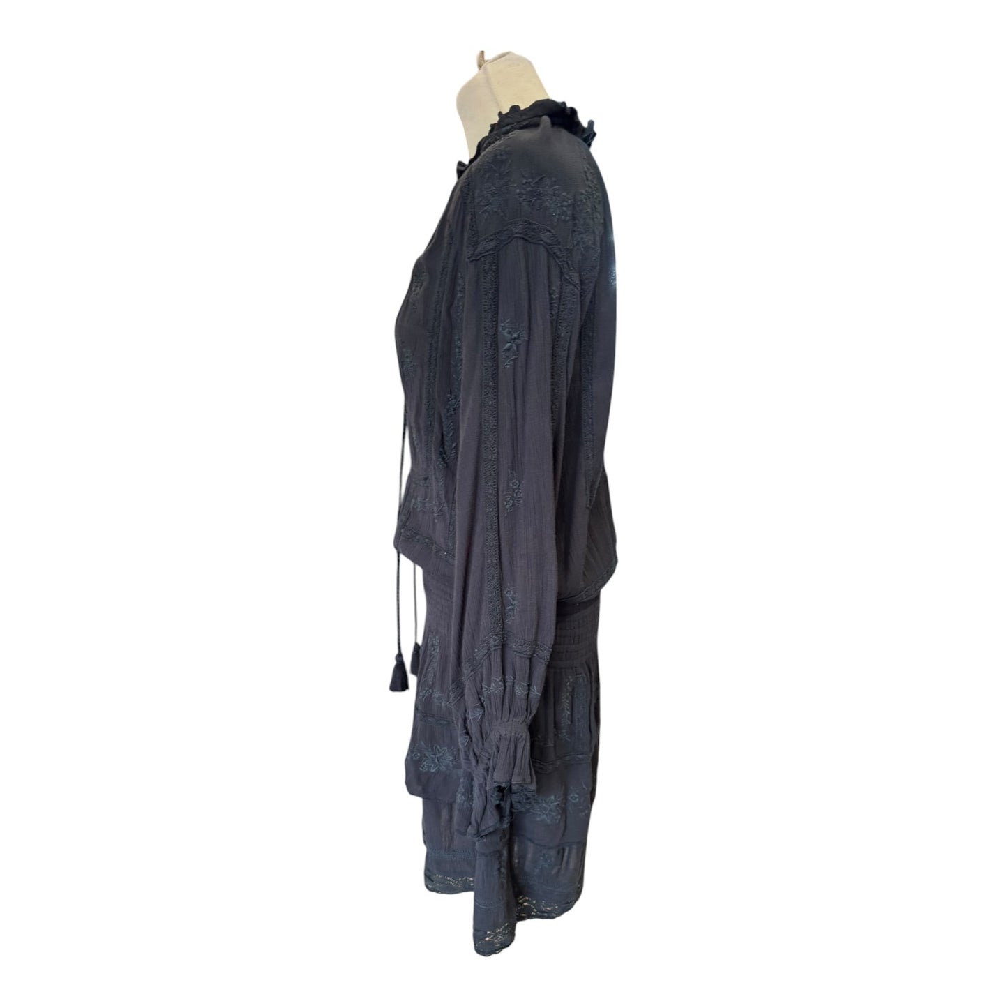 Star Mela Black Cheesecloth Mini Dress - 12