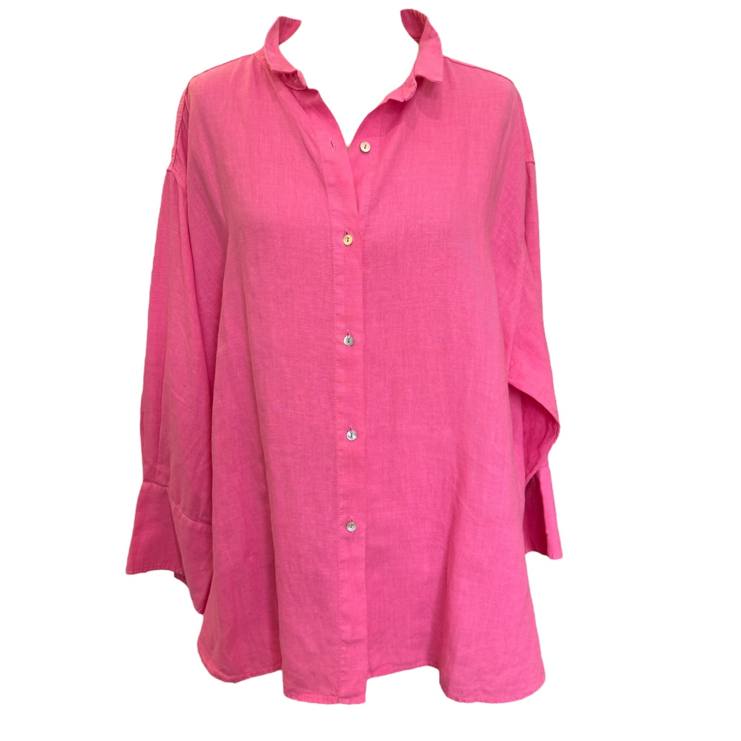 Henry Christ Pink Linen Shirt - 16/18 - NEW