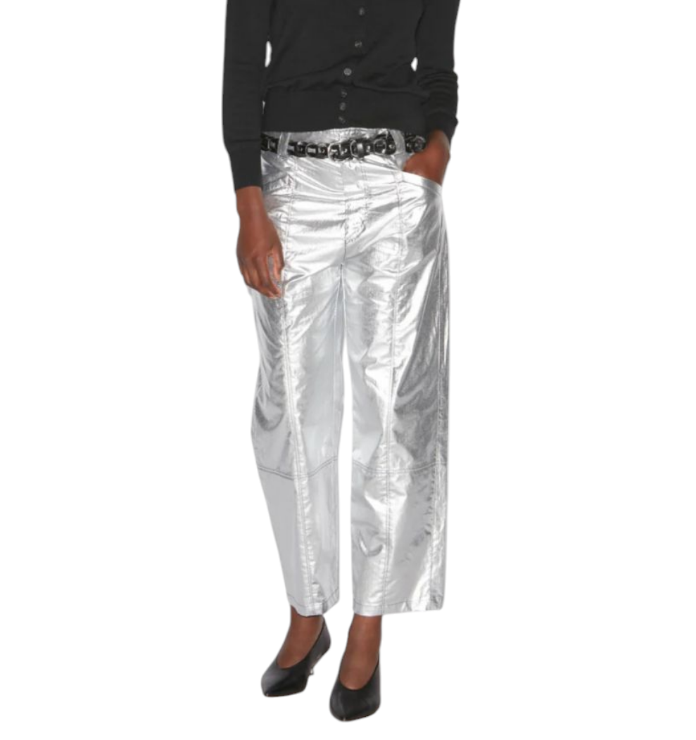 Isabel Marant Aude Trousers Silver, Size 38/UK 10