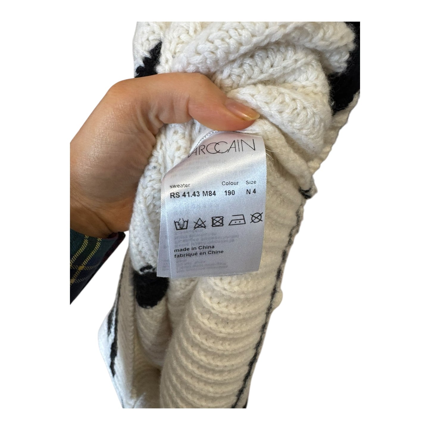 Marc Cain Cream and Black Wool and Cashmere Jumper - 12