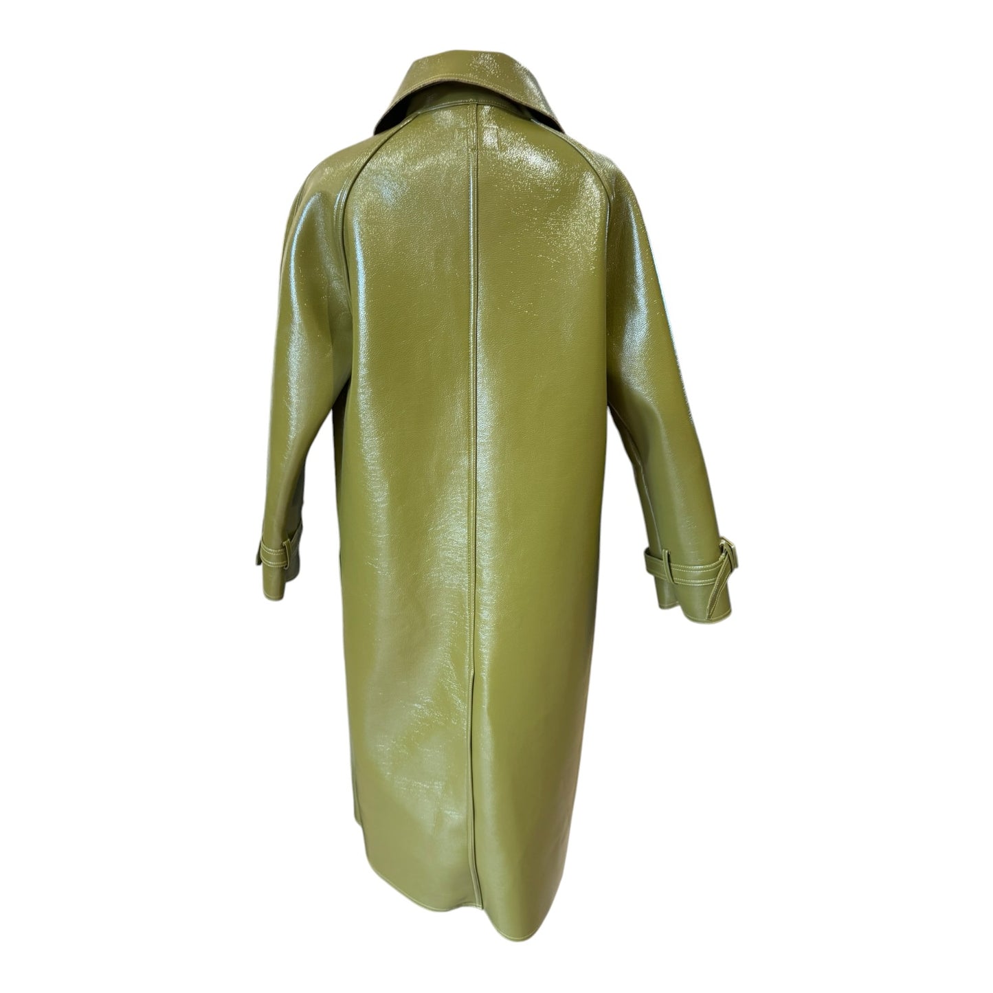 The Frankie Shop Oversized Khaki Glossed Trench - 8/10