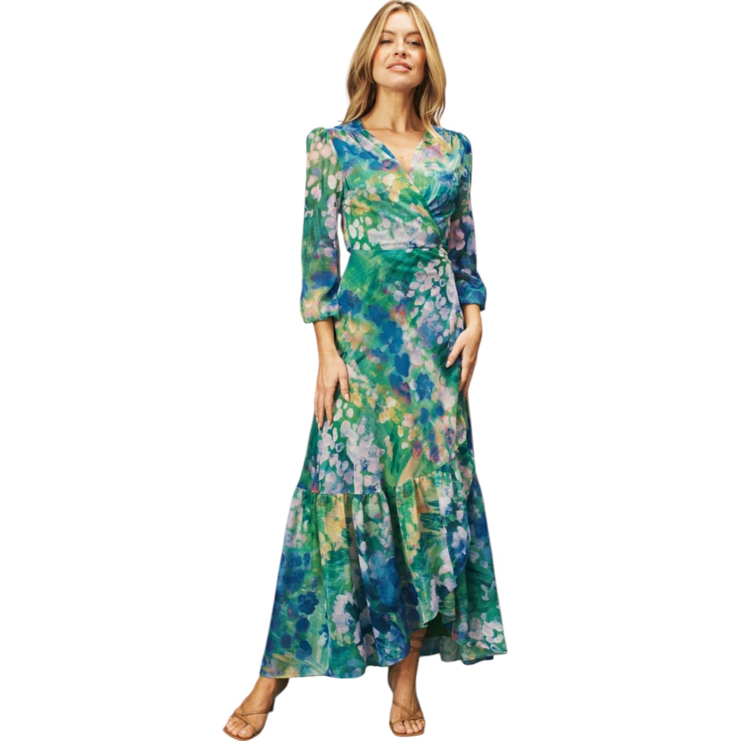 Hope & Ivy 'The Bluebell' Maxi Wrap Dress - 12 - NEW
