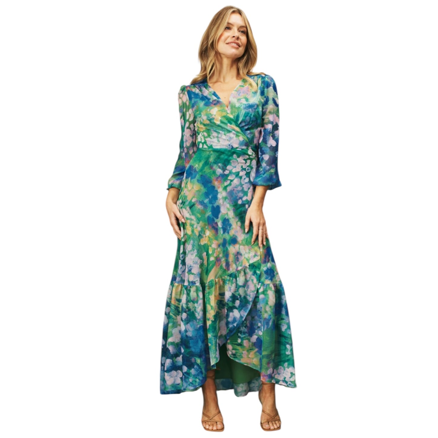 Hope & Ivy 'The Bluebell' Maxi Wrap Dress - 12 - NEW