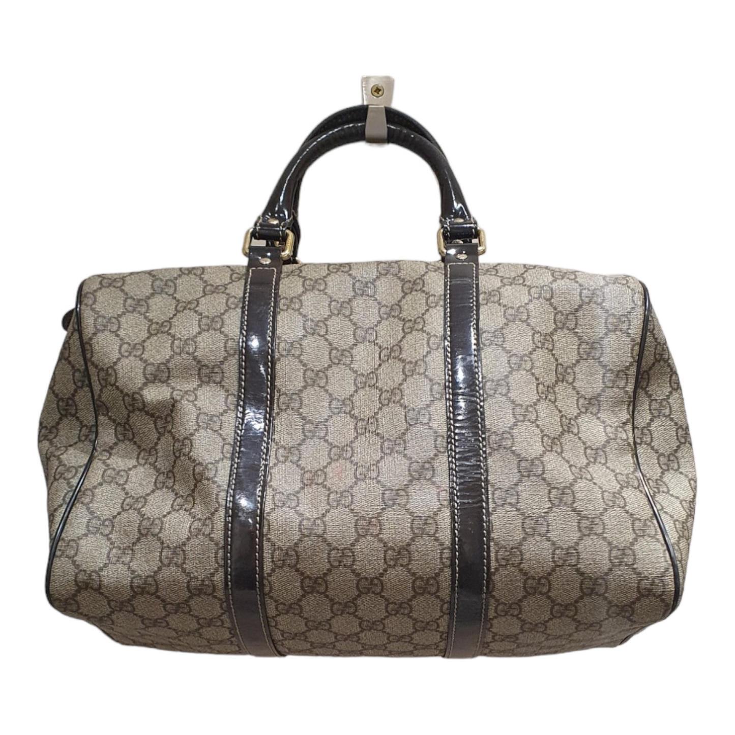 Gucci Boston Logo Bag, Brown Patent