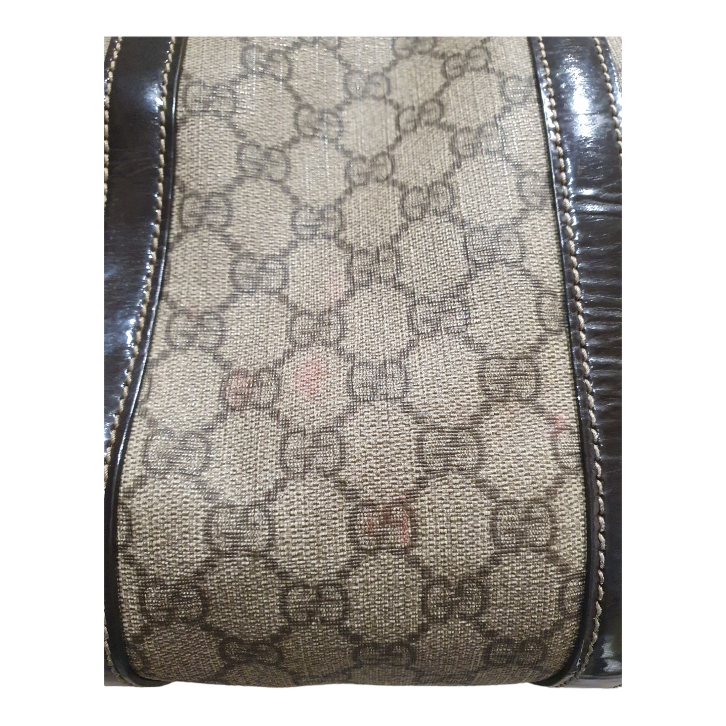 Gucci Boston Logo Bag, Brown Patent