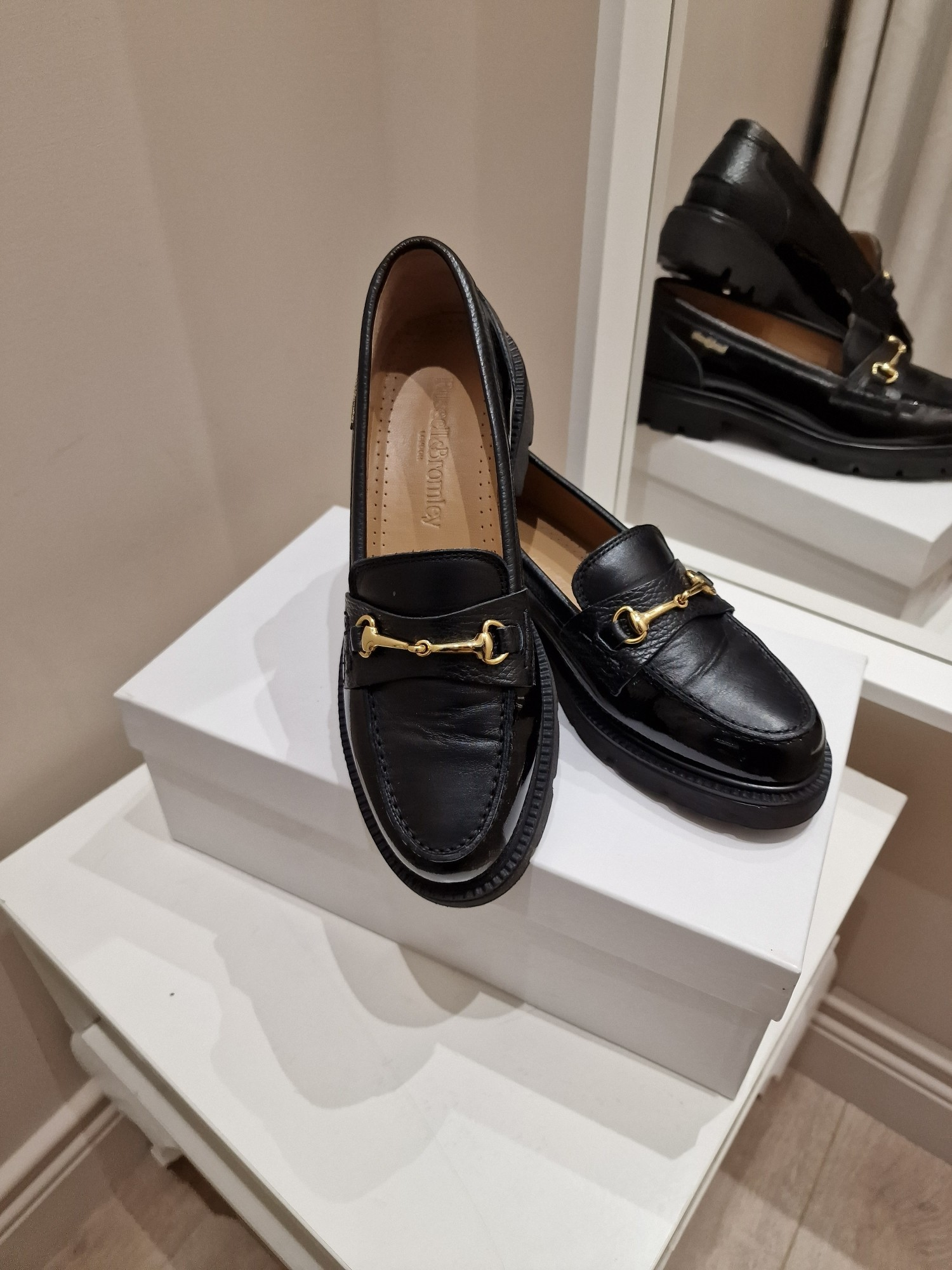 Russell and bromley patent loafers new arrivals