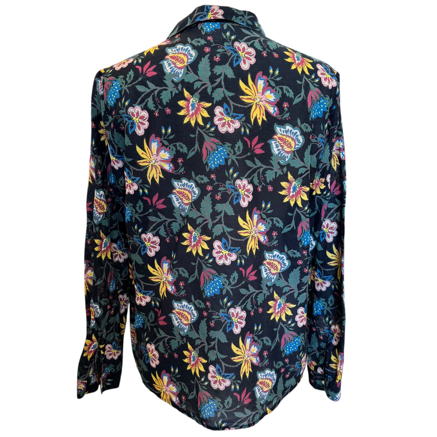 Sézane Black Floral Shirt - Size 8/10