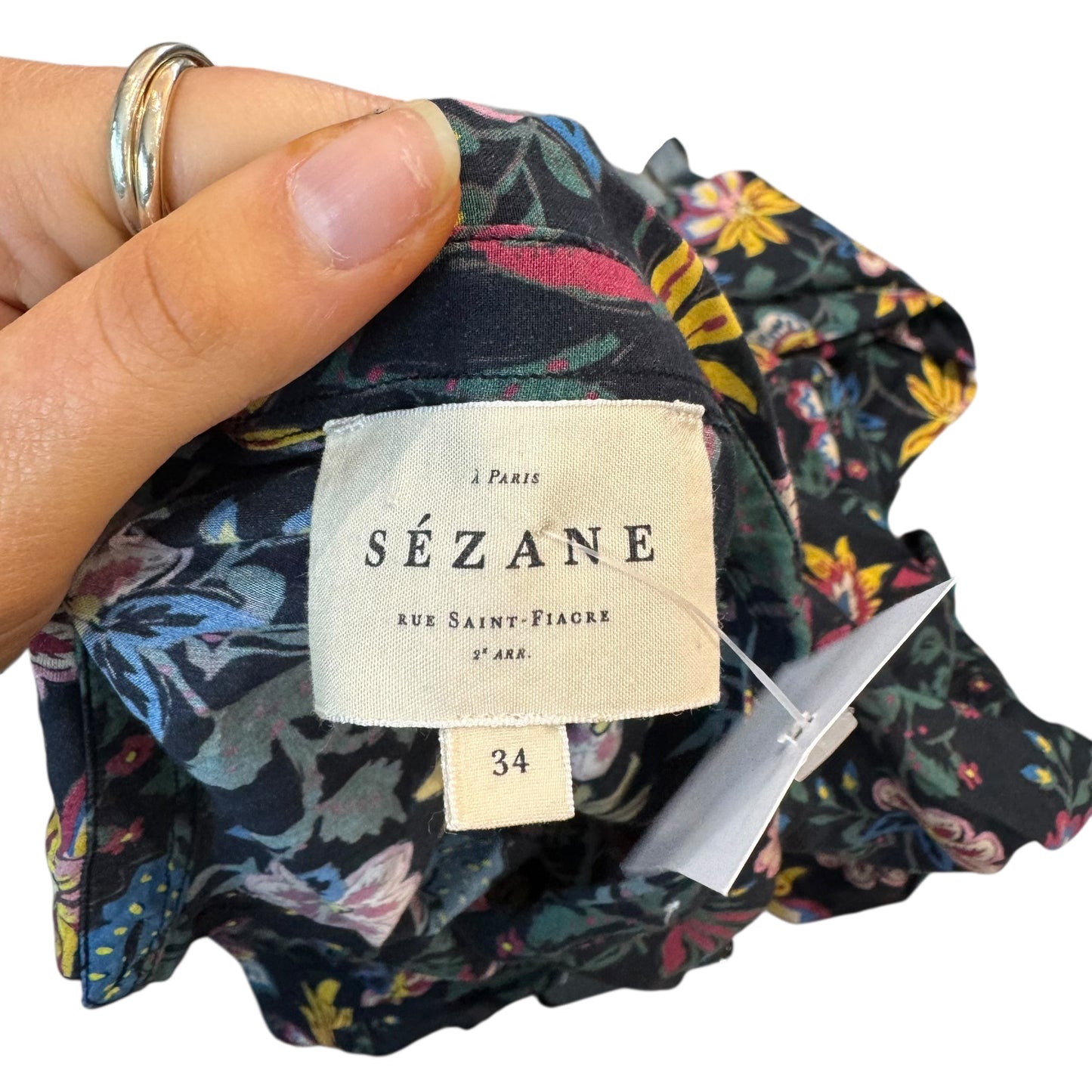 Sézane Black Floral Shirt - Size 8/10