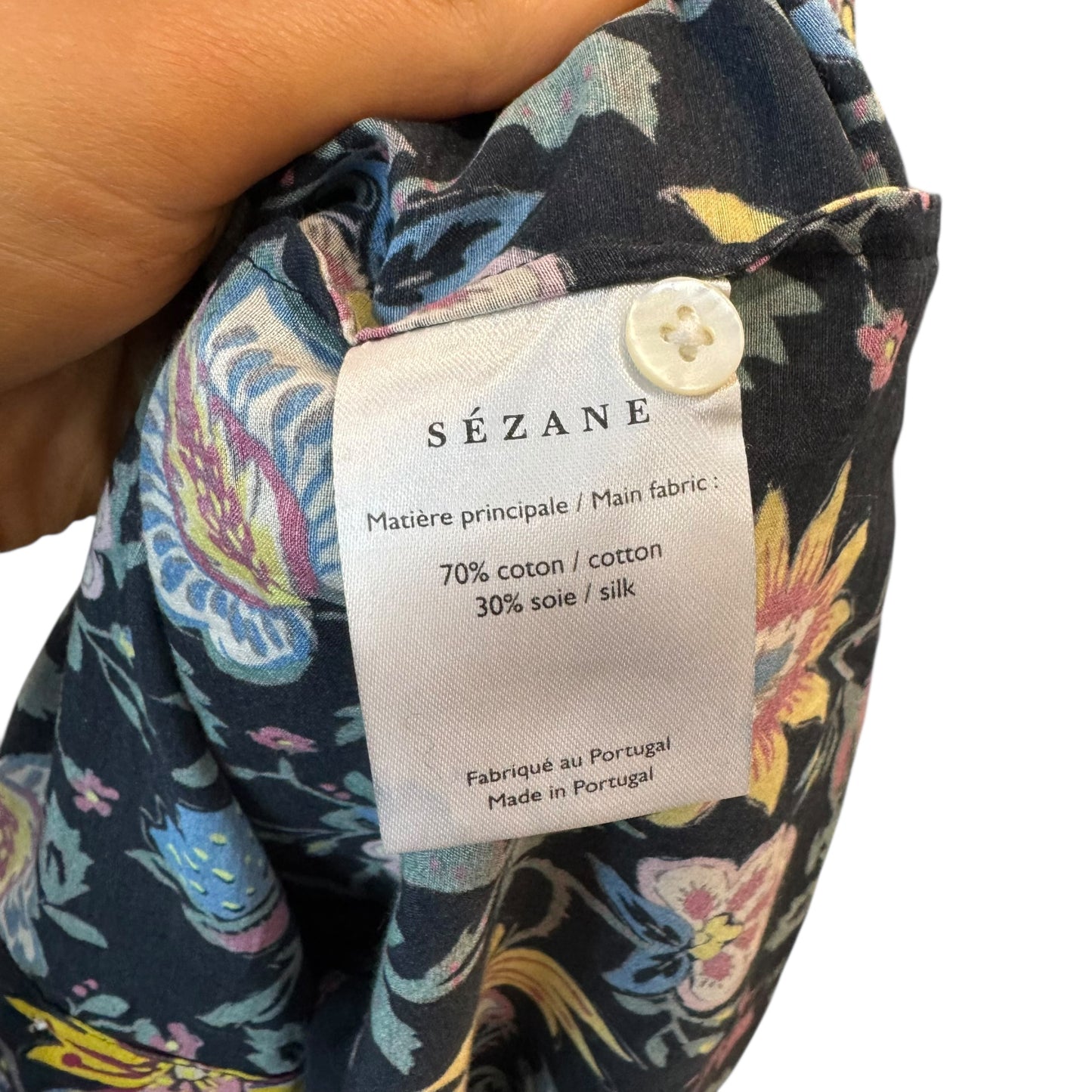 Sézane Black Floral Shirt - Size 8/10