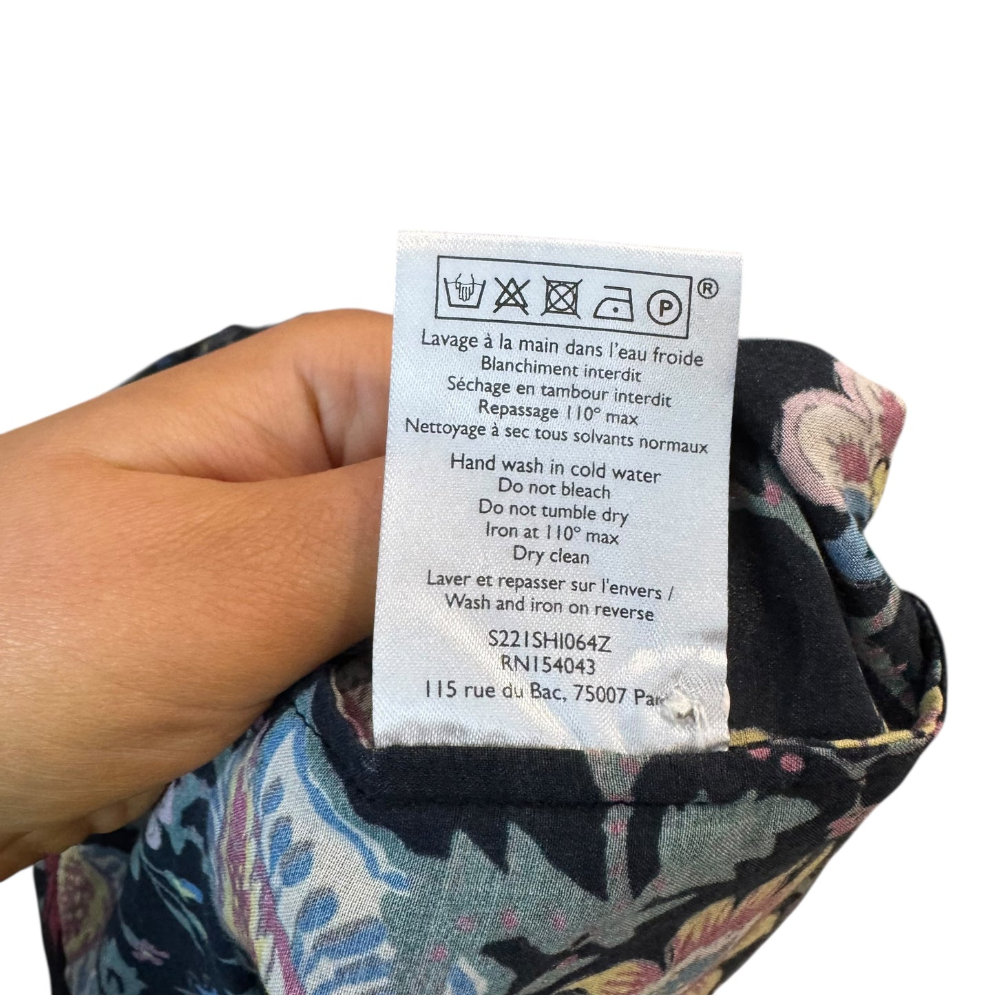 Sézane Black Floral Shirt - Size 8/10
