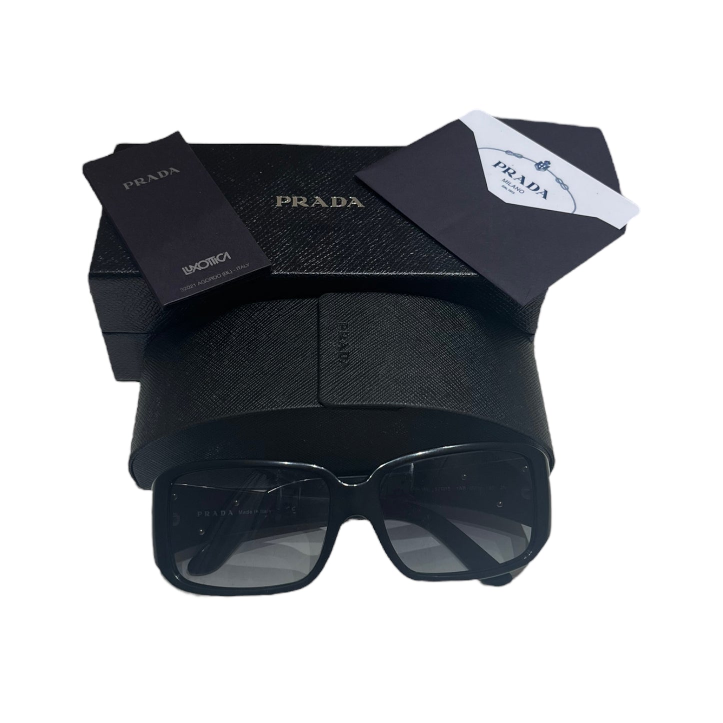 Prada Black Rectangular Sunglasses