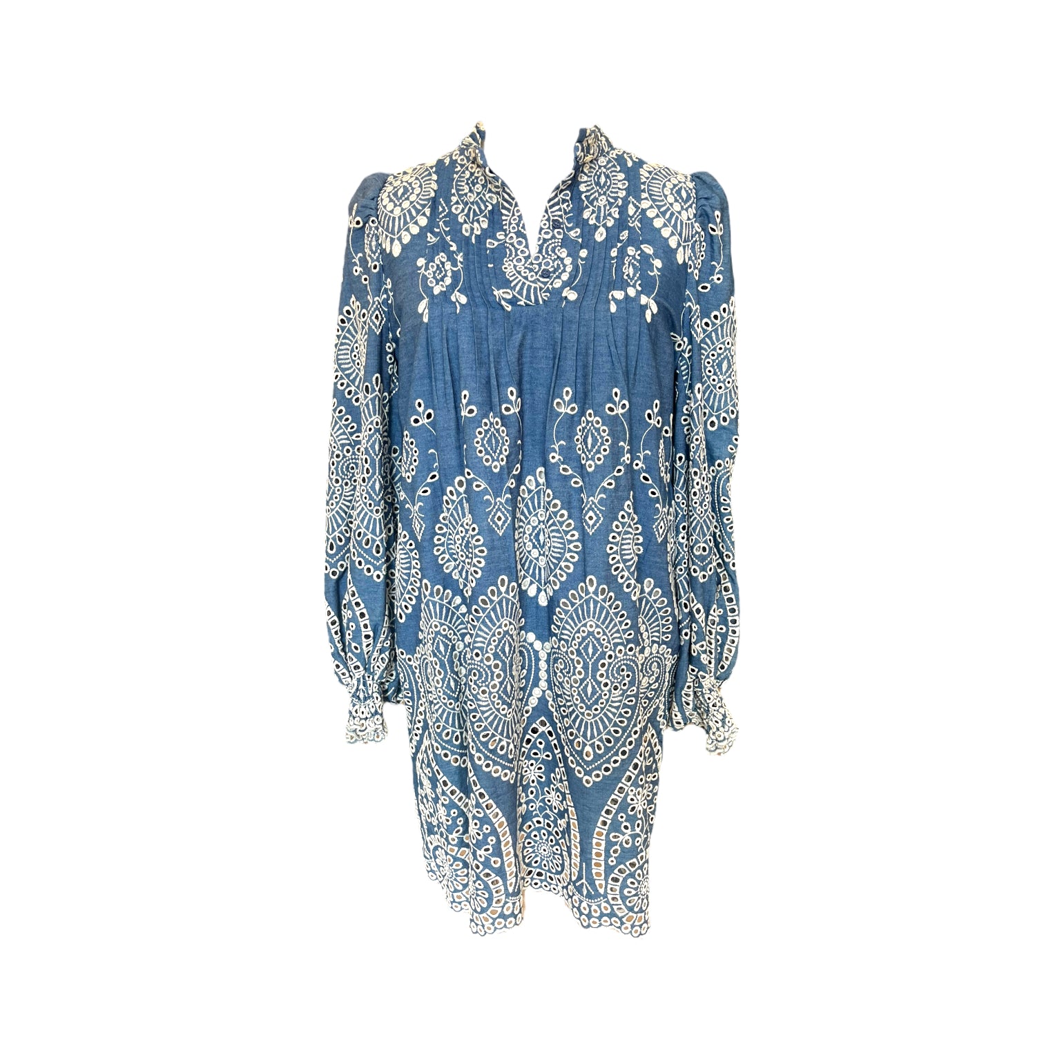 Munthe Blue and White Embroidered Dress – Deja Vu Belfast
