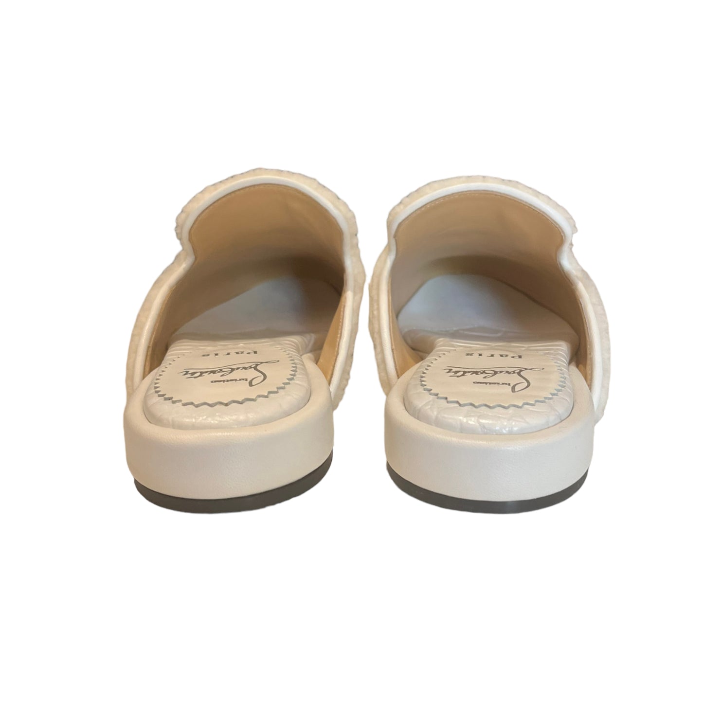 NEW Christian Laboutin White Fluffy Mules
