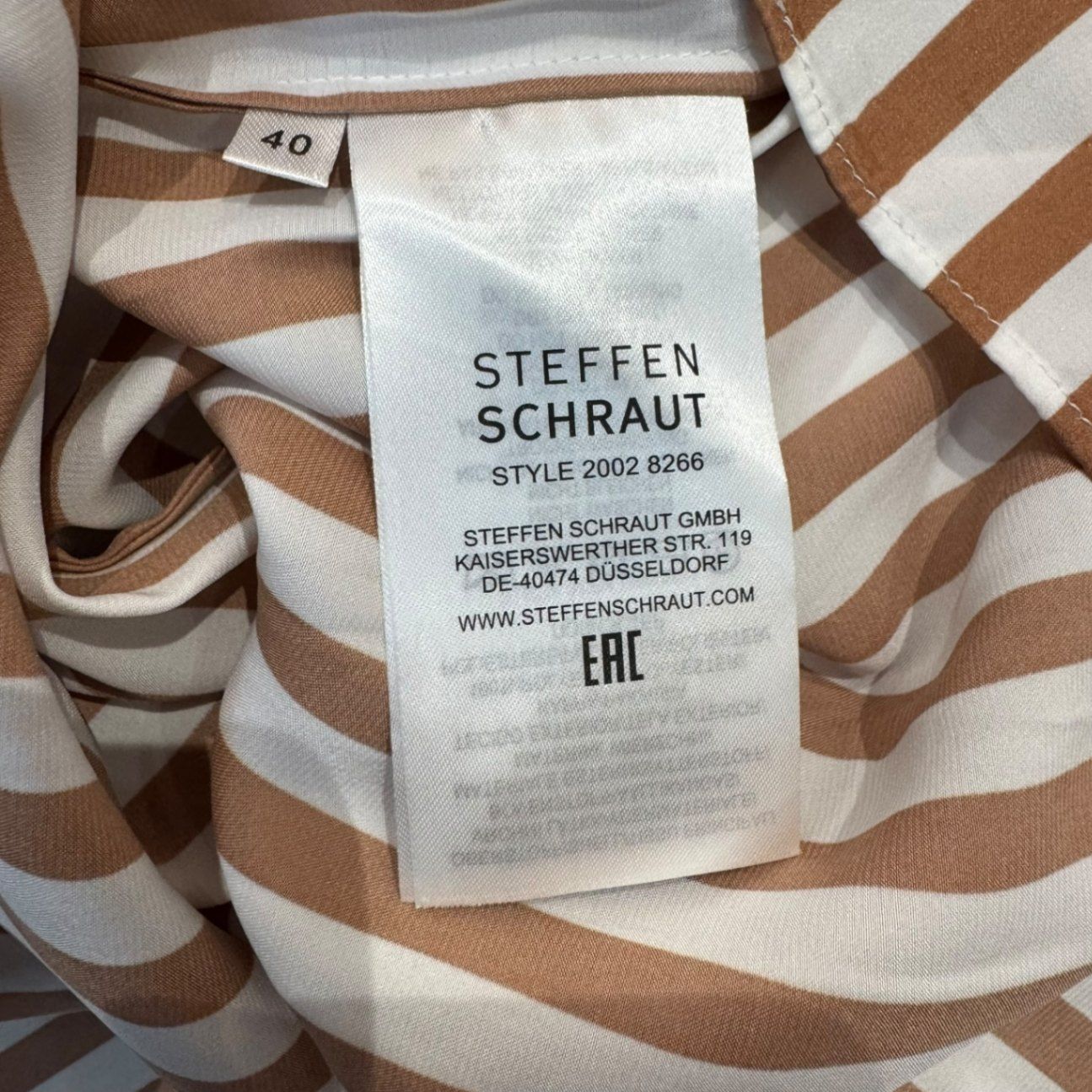 Steffen Schraut White/Brown Stripey and Sparkly Dress - UK 12