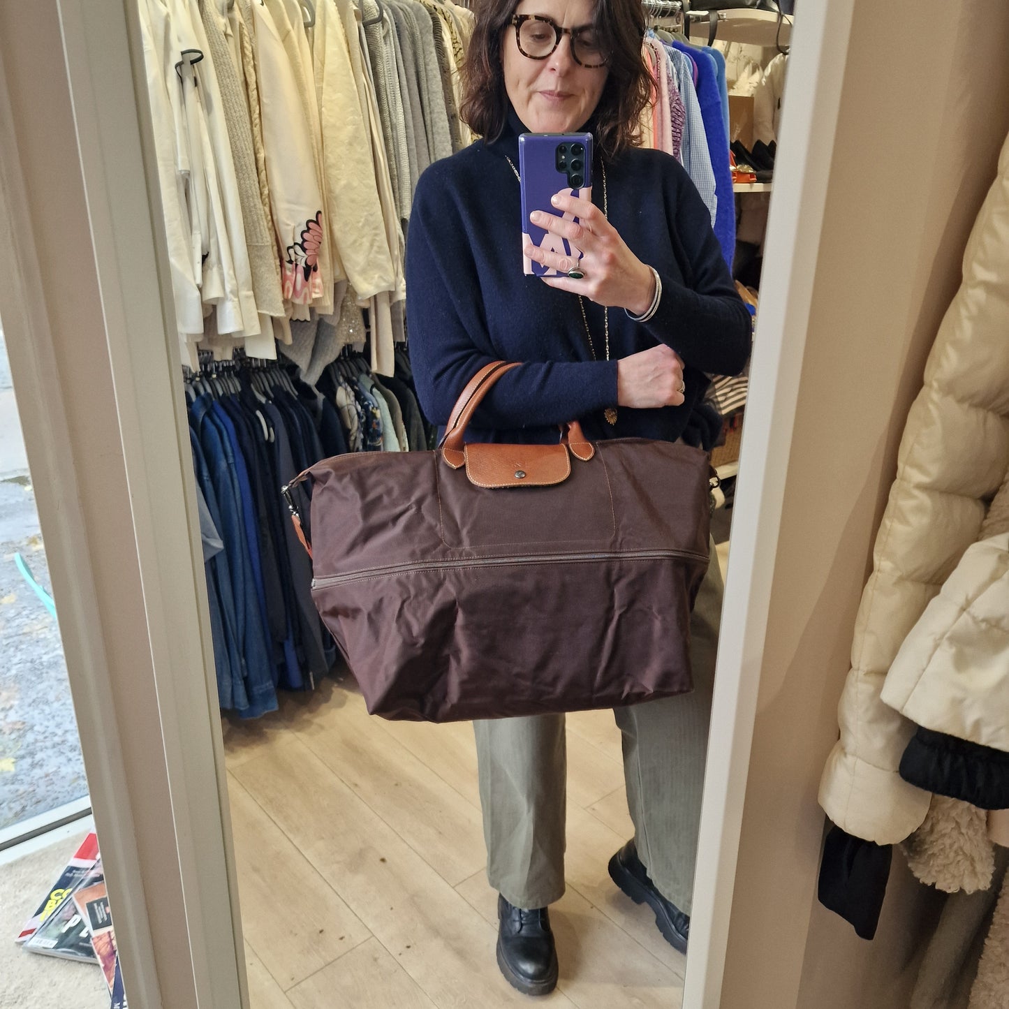 Longchamp Extendible Travel Bag - Brown