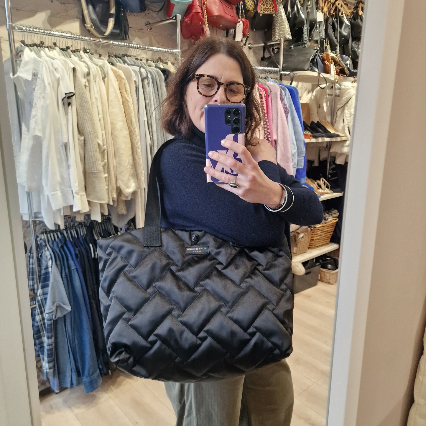 Kurt Geiger Black Quilted Bag